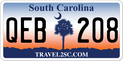 SC license plate QEB208