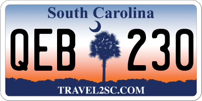 SC license plate QEB230