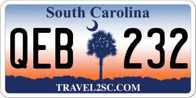 SC license plate QEB232