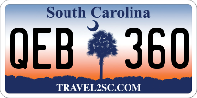 SC license plate QEB360
