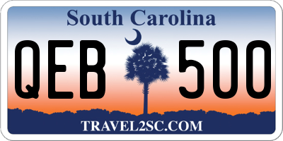 SC license plate QEB500