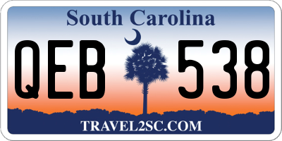 SC license plate QEB538