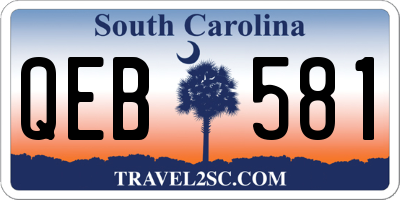 SC license plate QEB581