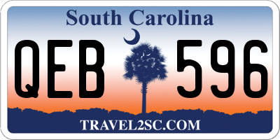SC license plate QEB596