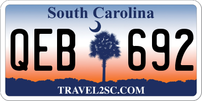 SC license plate QEB692