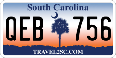 SC license plate QEB756