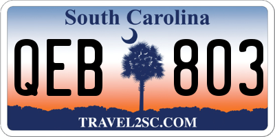 SC license plate QEB803