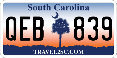 SC license plate QEB839