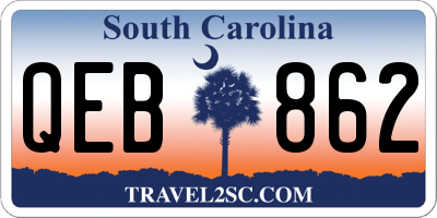 SC license plate QEB862