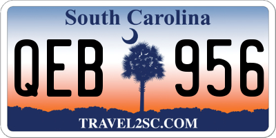 SC license plate QEB956