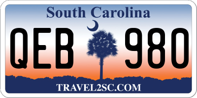 SC license plate QEB980