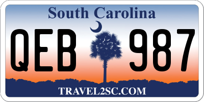SC license plate QEB987