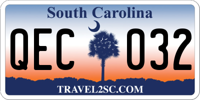SC license plate QEC032