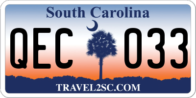 SC license plate QEC033