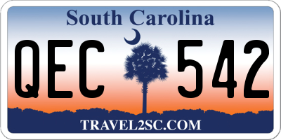 SC license plate QEC542