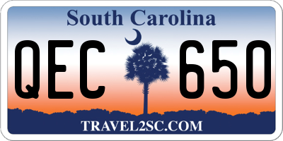 SC license plate QEC650