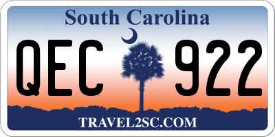 SC license plate QEC922