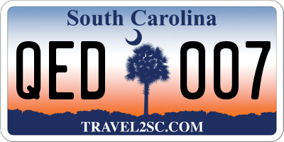 SC license plate QED007