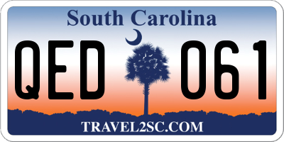SC license plate QED061