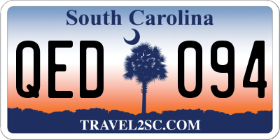 SC license plate QED094