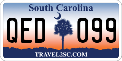 SC license plate QED099