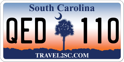 SC license plate QED110