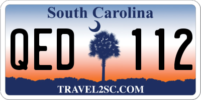 SC license plate QED112
