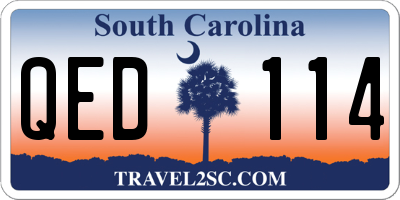 SC license plate QED114