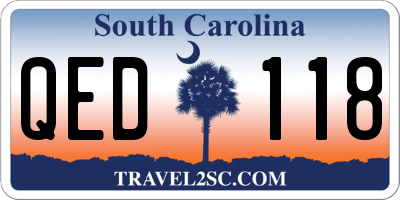 SC license plate QED118