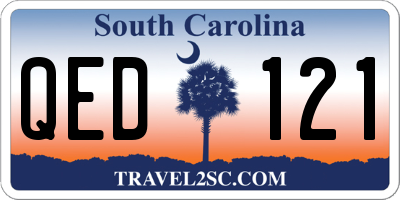 SC license plate QED121