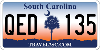 SC license plate QED135