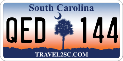 SC license plate QED144