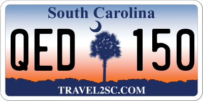 SC license plate QED150