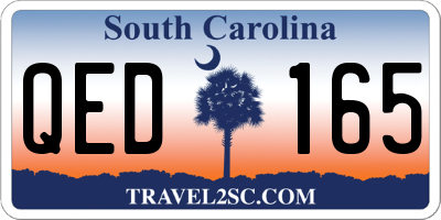 SC license plate QED165