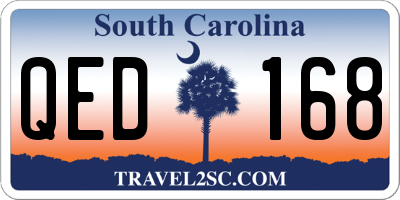 SC license plate QED168