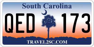 SC license plate QED173