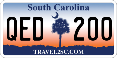 SC license plate QED200