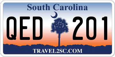 SC license plate QED201