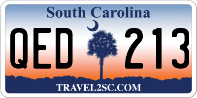 SC license plate QED213
