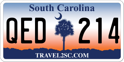 SC license plate QED214