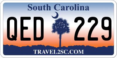 SC license plate QED229