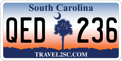 SC license plate QED236