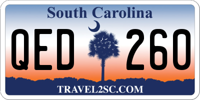 SC license plate QED260