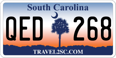 SC license plate QED268