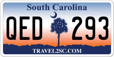 SC license plate QED293
