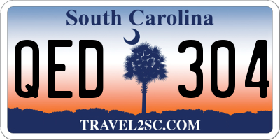 SC license plate QED304