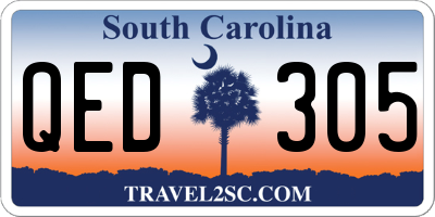 SC license plate QED305