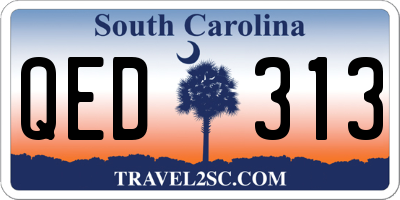 SC license plate QED313