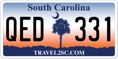 SC license plate QED331