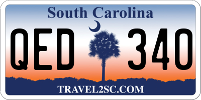 SC license plate QED340